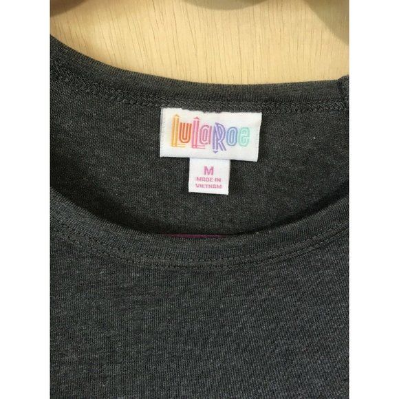 LuLaRoe Gray and Blue Polka Dot Blouse - Picture 2 of 4